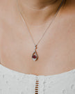 Collier Mira Rubis de synthèse et Moissanites Argent Massif Rhodié
