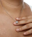 Collier Moissanite rond sertie clos Argent Massif Rhodié