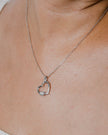 Collier Cœur Scellé Moissanites Argent Massif Rhodié