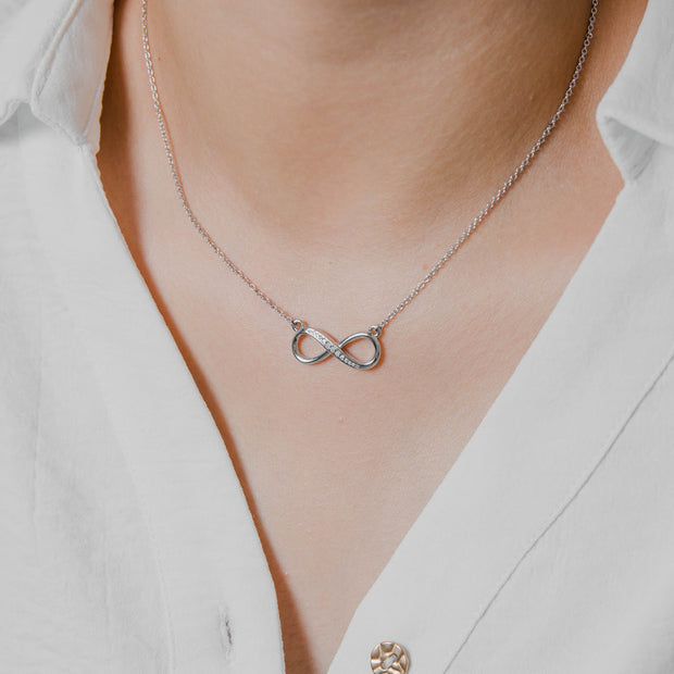 Collier Infini Moissanites Argent Massif Rhodié