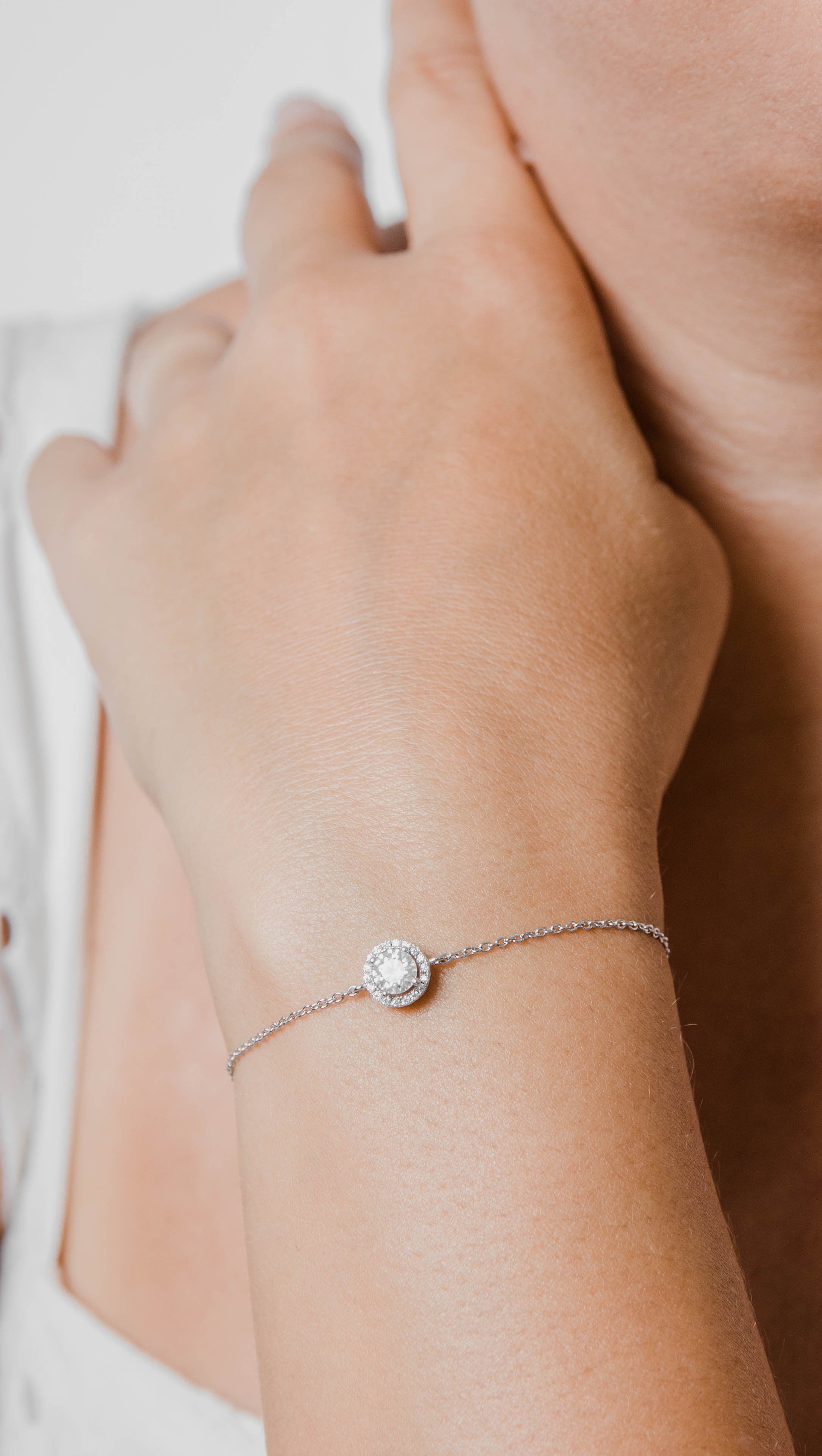 Bracelet Mona Moissanites Argent Massif Rhodié