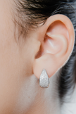 Boucles d'oreilles Créoles Gouttes Moissanites Argent Massif Rhodié