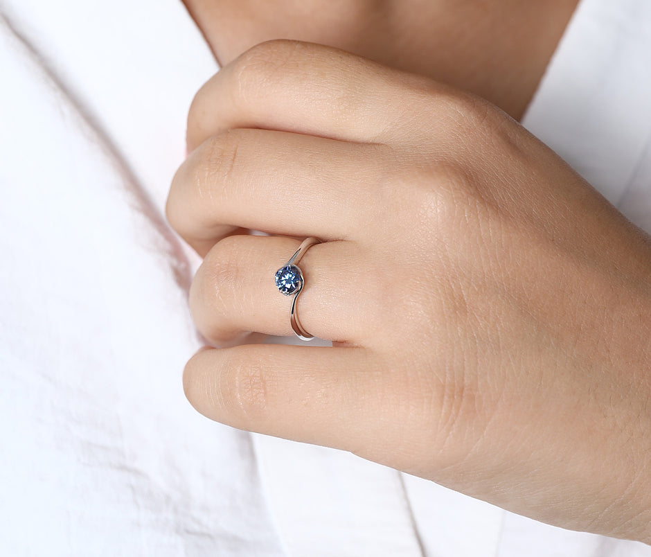 Bague Stella Moissanite Argent Massif Rhodié