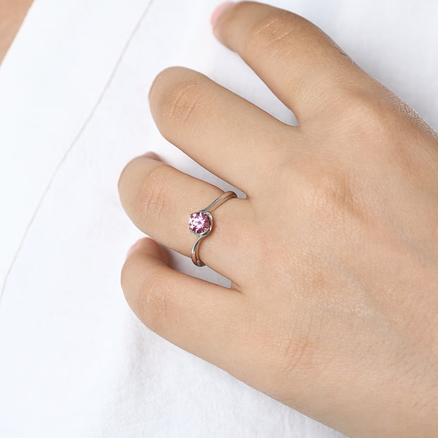 Bague Stella Moissanite Argent Massif Rhodié