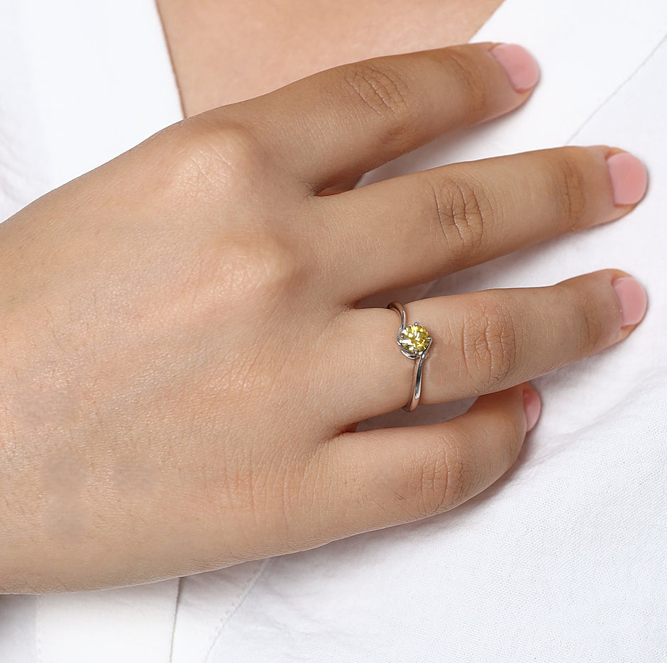 Bague Stella Moissanite Argent Massif Rhodié