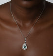 Collier Alissa Emeraude de synthèse et Moissanites Argent Massif Rhodié