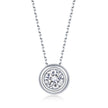Collier Moissanite rond sertie clos Argent Massif Rhodié
