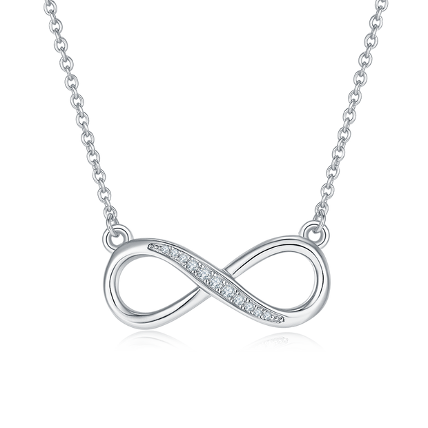 Collier Infini Moissanites Argent Massif Rhodié