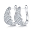 Boucles d'oreilles Créoles Gouttes Moissanites Argent Massif Rhodié