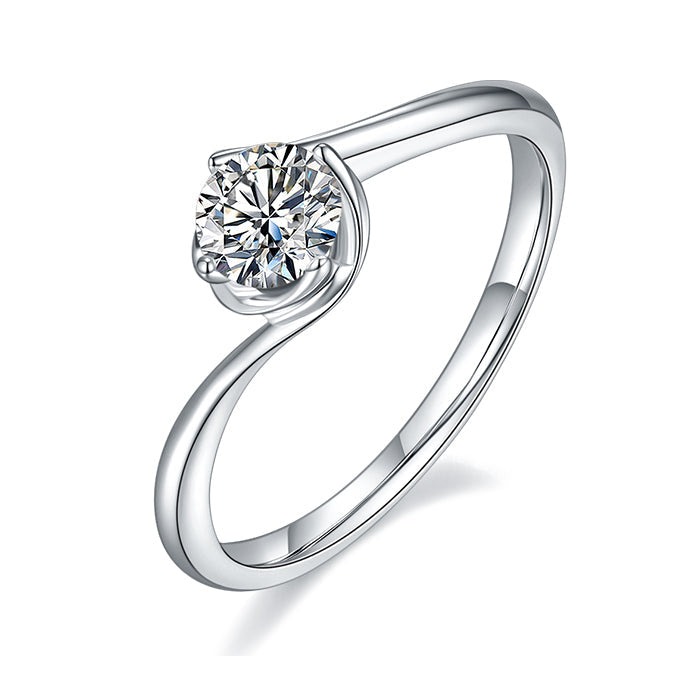 Bague Stella Moissanite Argent Massif Rhodié