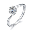 Bague Stella Moissanite Argent Massif Rhodié