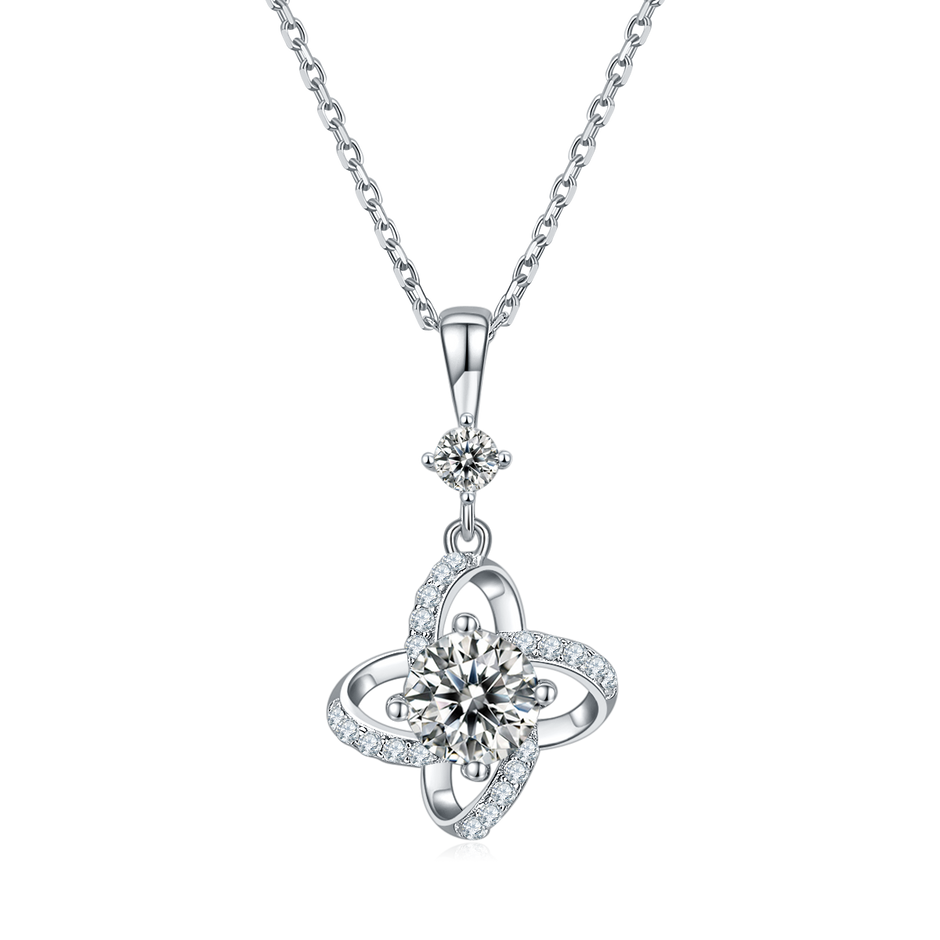 Collier Galaxy Moissanites Argent Massif 925 Rhodié