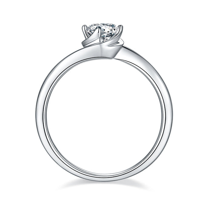 Bague Stella Moissanite Argent Massif Rhodié