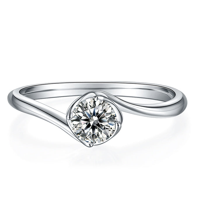 Bague Stella Moissanite Argent Massif Rhodié