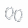 Boucles d'oreilles Créoles Moissanites Argent Massif Rhodié