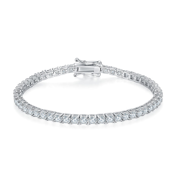 Bracelet Rivière Moissanites Argent Massif Rhodié