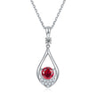 Collier Mira Rubis de synthèse et Moissanites Argent Massif Rhodié