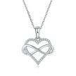 Collier Cœur Infini Moissanites Argent Massif Rhodié