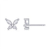 Boucles d'oreilles Papillon Moissanites Argent Massif Rhodié