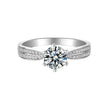 Bague Grace Moissanite Argent Massif Rhodié