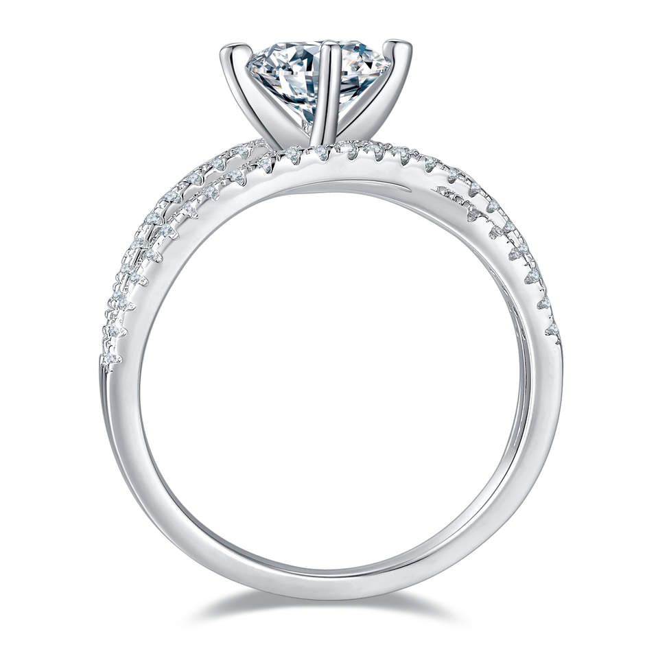 Bague Lumina Moissanite Argent Massif Rhodié