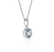 Collier Solitaire Moissanite Rond Argent Massif Rhodié