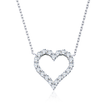 Collier Cœur Iana Moissanites en Argent Massif Rhodié