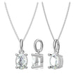 Collier Solitaire Moissanite Ovale Argent Massif Rhodié