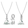 Collier Solitaire Moissanite Triangle Argent Massif Rhodié