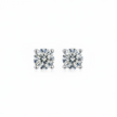 Boucles d’oreilles Solitaire Rondes Moissanites Argent Massif Rhodié