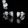 Boucles d'oreilles Solitaire Moissanites Gouttes Argent Massif Rhodié