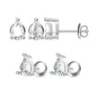 Boucles d'oreilles Solitaire Moissanites Gouttes Argent Massif Rhodié