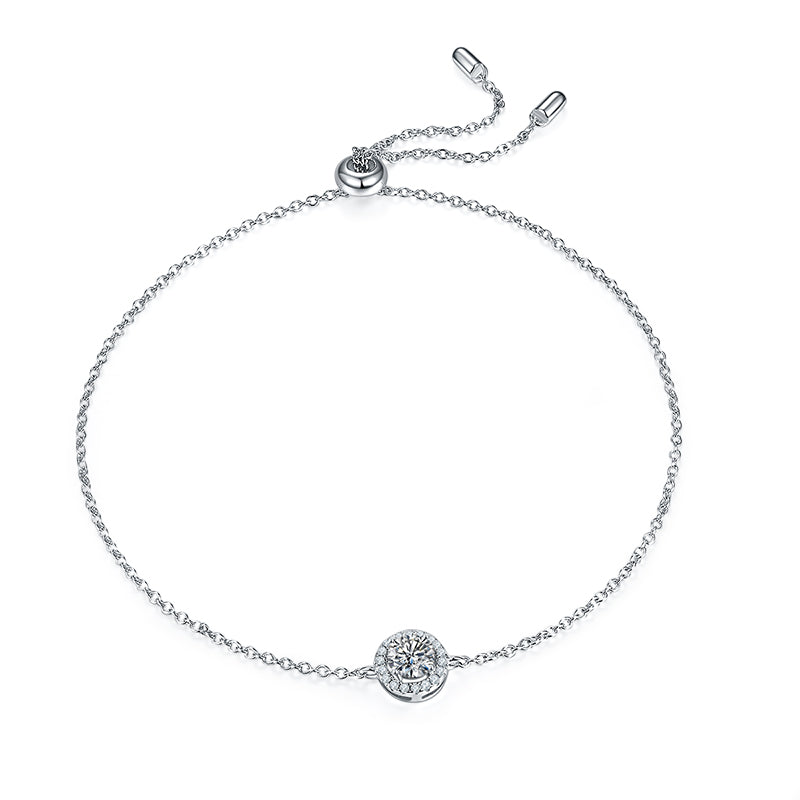 Bracelet Mona Moissanites Argent Massif Rhodié