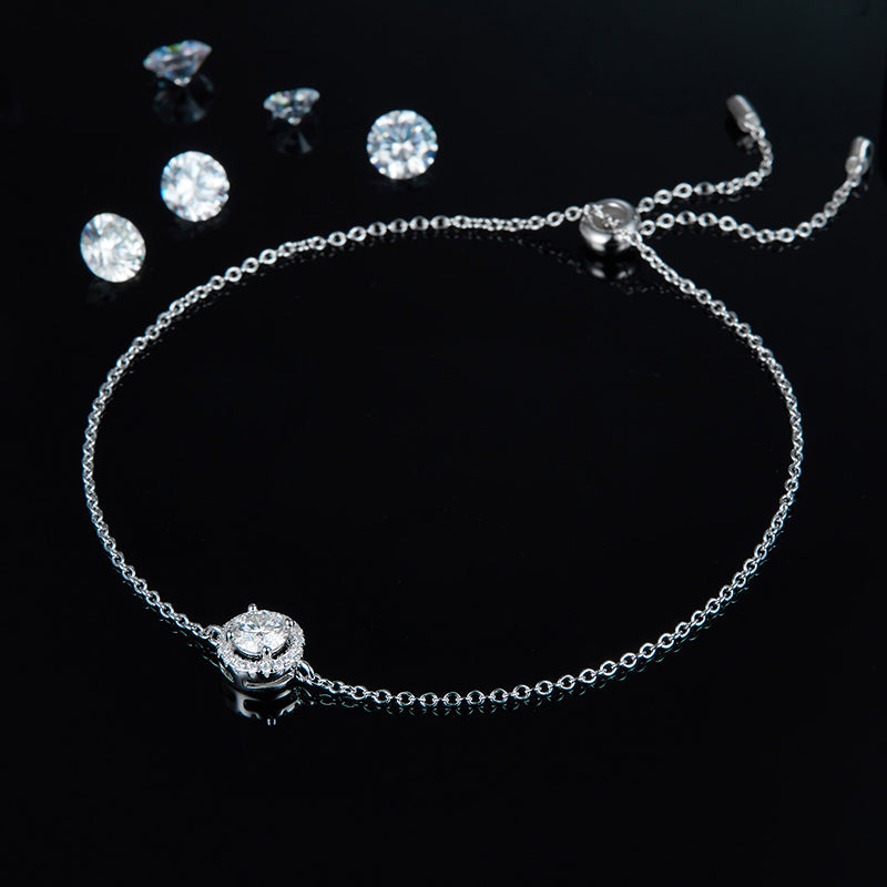 Bracelet Mona Moissanites Argent Massif Rhodié