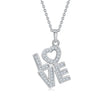 Collier LOVE Moissanites Argent Massif Rhodié