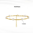 Bracelet géométrique argent massif doré et perles naturelles