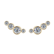 Boucles d'oreilles puces géométrique argent massif doré à l'or fin et moissanites