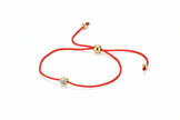 Bracelet Hédi cordon rouge moissanite argent massif doré à l'or fin