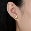 Boucles d'oreilles Flora puces argent massif doré à l'or fin