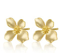 Boucles d'oreilles Flora puces argent massif doré à l'or fin