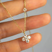 Collier trèfle à quatre feuilles double argent massif doré