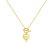 Collier cœur love argent massif doré à l'or fin et zirconium