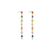 Boucles d'oreilles longues à pampilles argent massif doré & zirconiums