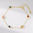 Bracelet argent massif doré & zirconiums géométriques multicolores