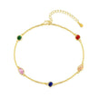 Bracelet argent massif doré & zirconiums géométriques multicolores