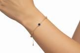 Bracelet argent massif doré & zirconiums géométriques multicolores
