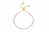Bracelet perles naturelles et billes argent massif doré à l'or fin