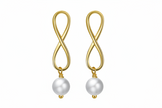 Boucles puces Infini perles naturelles en argent massif doré à l'or fin