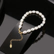 Bracelet perles naturelles grain de riz en argent massif doré à l'or fin