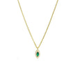 Collier losange argent massif doré & zirconiums